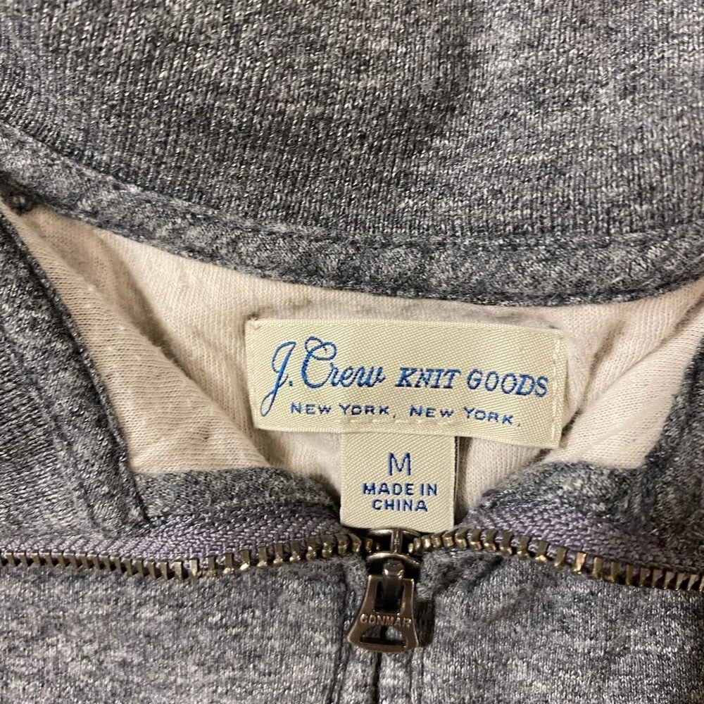 J. Crew Charcoal Long Sleeve Three Quarter Zip Sweater Medium (OP)